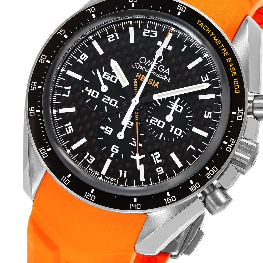 Buy Omega Men's Speedmaster Chronograph Orange Rubber Strap Watch