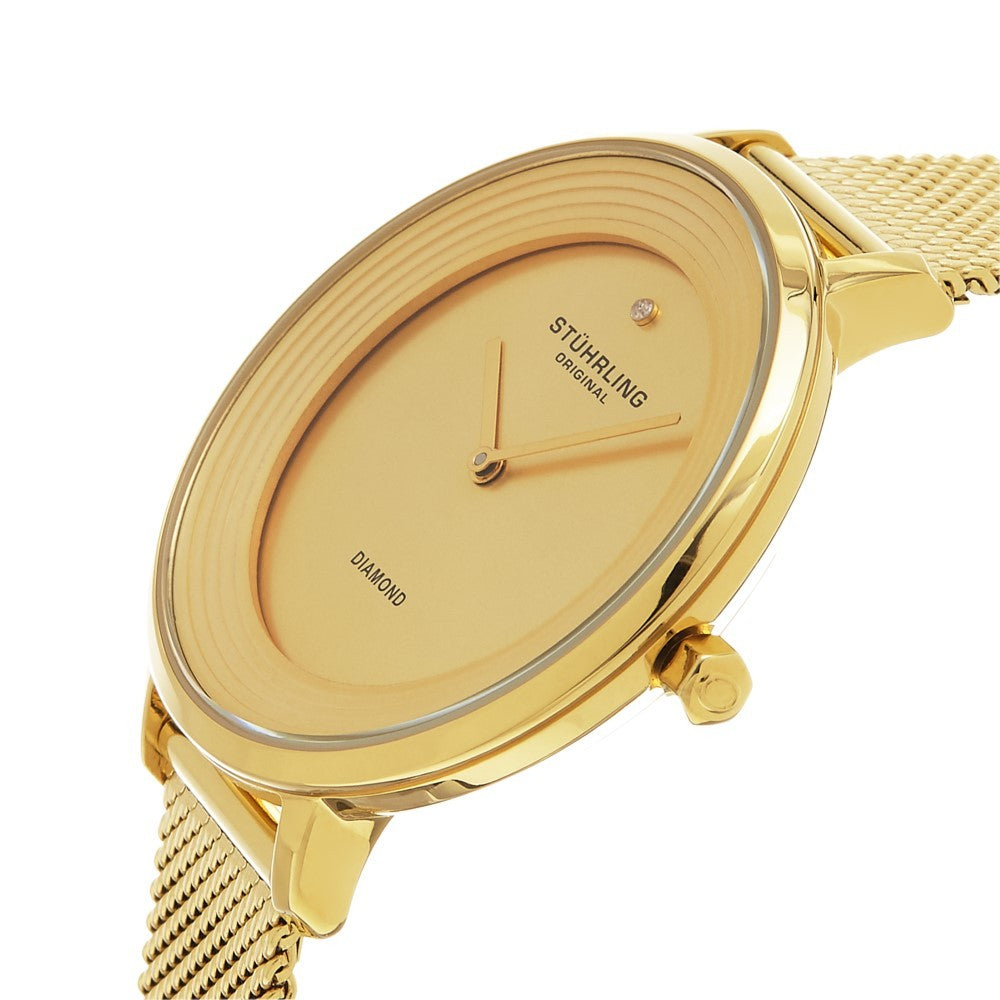 Stuhrling Symphony 589 Quartz Gold Tone Mesh Bracelet Women's Watch