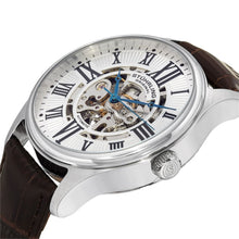 Load image into Gallery viewer, Stuhrling Atrium Automatic Silver Tone Case Brown Leather Strap Men&#39;s Watch