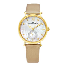 Load image into Gallery viewer, Alexander Roxana Swiss Quartz White Mother of Pearl Dial Gold Tone Case Women&#39;s Watch