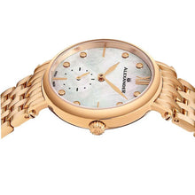 Load image into Gallery viewer, Alexander Ladies Quartz Small-second Watch with Rose Gold Tone Stainless Steel Case on Rose Gold Tone Stainless Steel Bracelet, White Mother-of-Pearl Dial