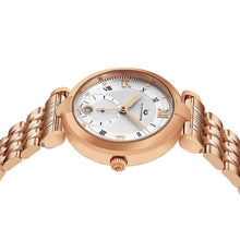Load image into Gallery viewer, Alexander Ladies Quartz Small-second Date Watch with Rose Gold Tone Stainless Steel Case on Rose Gold Tone Stainless Steel Bracelet, Silver Dial