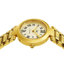 Load image into Gallery viewer, Alexander Ladies Quartz Small-second Date Watch with Yellow Gold Tone Stainless Steel Case on Yellow Gold Tone Stainless Steel Bracelet, Silver Dial