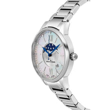 Load image into Gallery viewer, Alexander Ladies Quartz Moonphase Date Watch with Stainless Steel Case on Stainless Steel Bracelet, Silver Dial