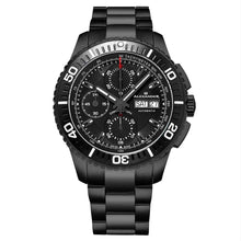Load image into Gallery viewer, Alexander Mens Automatic Chronograph Watch with Black PVD Stainless Steel Case on Black PVD Stainless Steel Bracelet, Black Dial