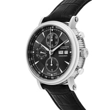 Load image into Gallery viewer, Alexander Mens Automatic Chronograph Watch with Stainless Steel Case on Black leather strap, Black Dial
