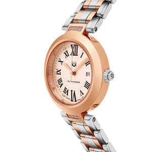 Alexander Niki Diamond Swiss Quartz 3-Hand Date Rose Gold Tone Women's Watch