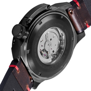 Ballast Trafalgar Automatic Black Dial Red Stitching Men's Watch