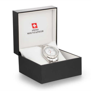 Swiss-Mountaineer Men's Abeni Flue White Dial Quartz Watch