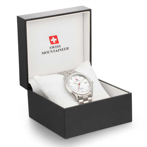 Swiss-Mountaineer Men's Gletscherhorn White Dial Quartz Watch