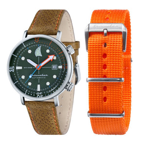 Spinnaker Tavolara Automatic Green Dial Leather Strap and Nato Strap Men's Watch