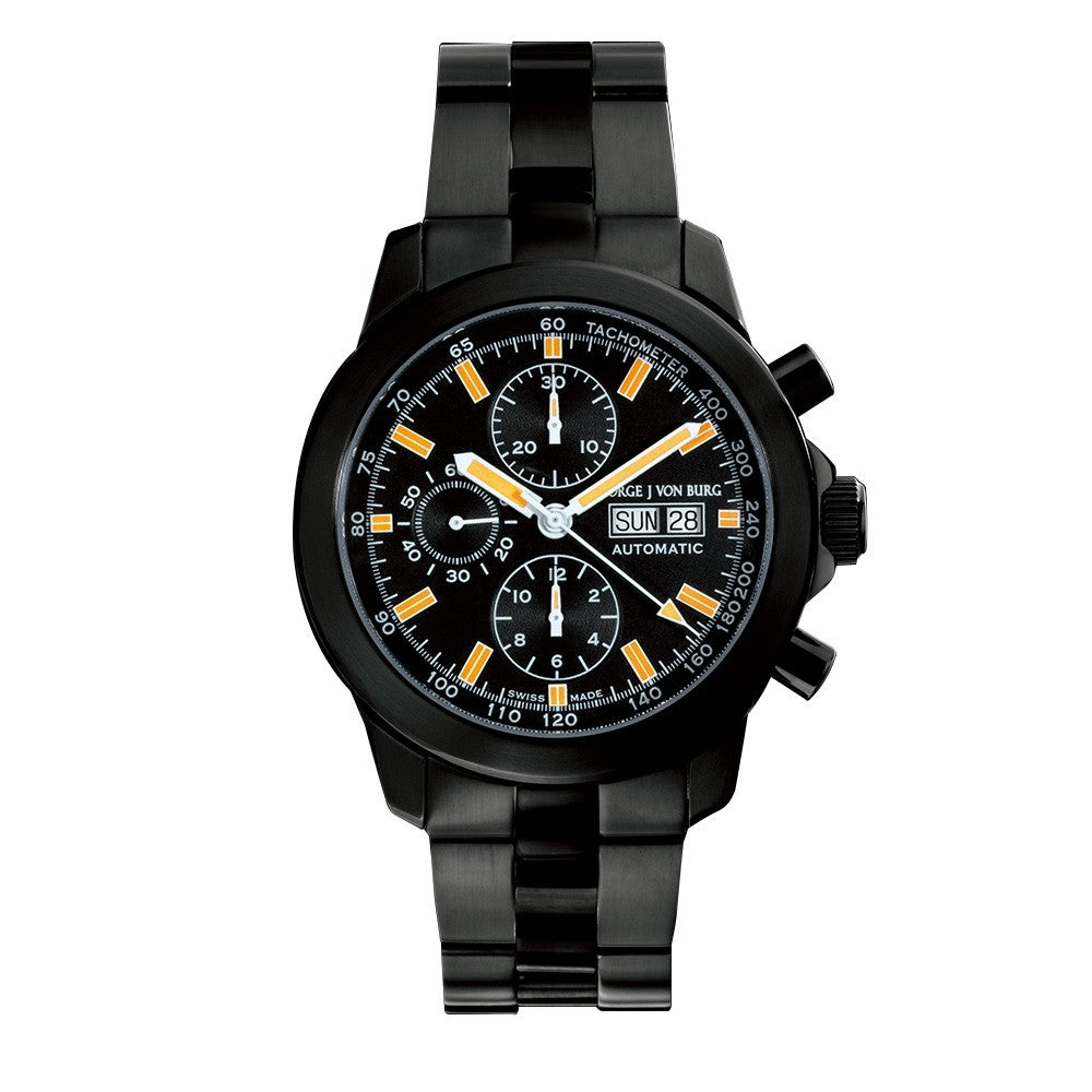 MGJVB Men's Sport II Black Stainless Steel Chronograph Watch