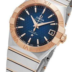 Omega Men's Constellation Blue Dial 18k Rose Gold Watch