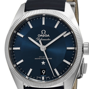 Omega Men's Constellation Globemaster Blue Leather Strap Swiss Automatic Watch