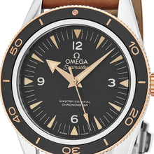 Load image into Gallery viewer, Omega Men&#39;s Seamaster 300M Leather Strap Sedna Gold Automatic Watch
