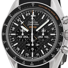Load image into Gallery viewer, Omega Men&#39;s Speedmaster HB-SIA Solar GMT Chronograph Black Rubber Strap Watch