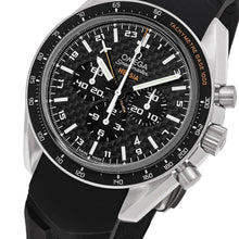 Load image into Gallery viewer, Omega Men&#39;s Speedmaster HB-SIA Solar GMT Chronograph Black Rubber Strap Watch
