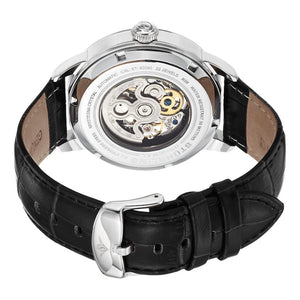 Stuhrling Executive II Automatic White Dial Leather Strap Men's Watch