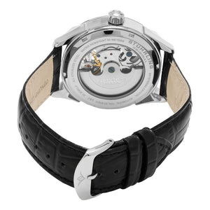 Stuhrling Special Reserve 657 Automatic Skeletonized Dual Time Silver Tone Case Men's Watch