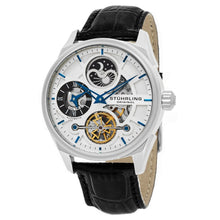 Load image into Gallery viewer, Stuhrling Special Reserve 657 Automatic Skeletonized Dual Time Silver Tone Case Men&#39;s Watch