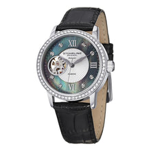 Load image into Gallery viewer, Stuhrling Memoire Automatic Black Mother-of-Pearl Dial Black Leather Strap Women&#39;s Watch