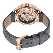 Load image into Gallery viewer, Stuhrling Memoire Automatic White Mother-of-Pearl Dial Grey Leather Strap Women&#39;s Watch