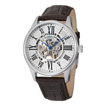 Load image into Gallery viewer, Stuhrling Atrium Automatic Silver Tone Case Brown Leather Strap Men&#39;s Watch