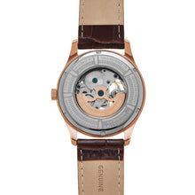 Load image into Gallery viewer, Stuhrling Atrium Automatic Rose Tone Case Brown Leather Strap Men&#39;s Watch