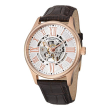 Load image into Gallery viewer, Stuhrling Atrium Automatic Rose Tone Case Brown Leather Strap Men&#39;s Watch