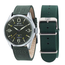 Load image into Gallery viewer, AVI-8 Hawker Harrier II Automatic Green Leather Strap Men&#39;s Watch