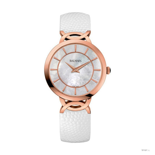 Balmain Women's Taffetas Mother of Pearl Dial Gold Watch