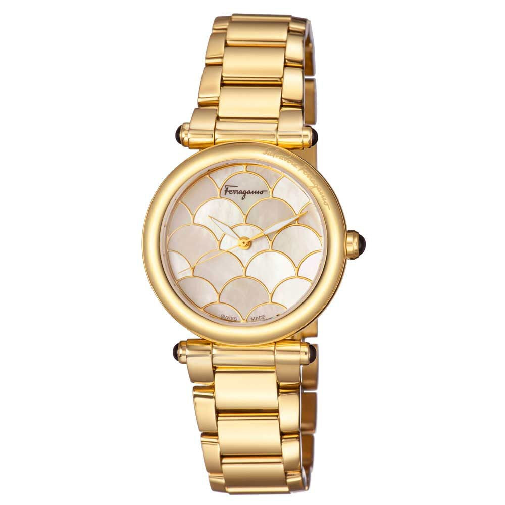 Ferragamo Women\'s 34mm White Dial Gold Watch Salvatore Ferragamo Ion-Plated Yellow Gold Bracelet Watch  main image 2
