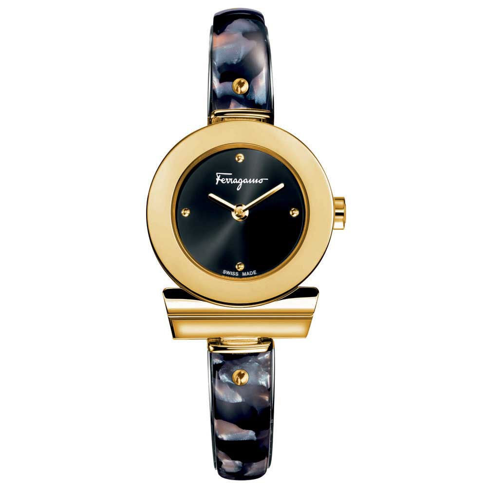 Ferragamo Women's Gancino Bracelet Black Dial Watch