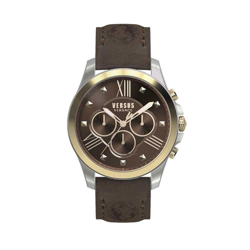 Versus-Versace Men's Chrono Lion Brown Dial Leather Strap Watch