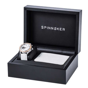Spinnaker Sorrento Automatic White Dial White Leather Strap Men's Watch