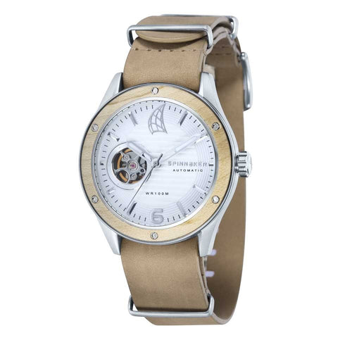 Spinnaker Sorrento Automatic White Dial Leather Strap Men's Watch