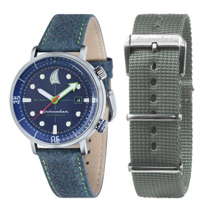 Spinnaker Tavolara Automatic Blue Dial Leather Strap and Nato Strap Men's Watch