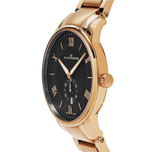Load image into Gallery viewer, Alexander Mens Quartz Watch with Rose Gold Tone Stainless Steel Case on Rose Gold Tone Stainless Steel Bracelet, Black-patterned Dial