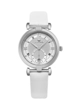 Load image into Gallery viewer, Alexander Olympias Swiss Quartz Stainless Steel Case White Satin Strap Women&#39;s Watch