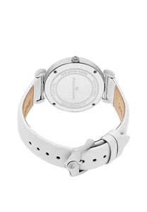 Alexander Olympias Swiss Quartz Stainless Steel Case White Satin Strap Women's Watch