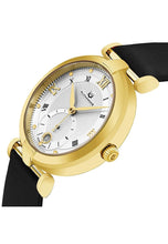 Load image into Gallery viewer, Alexander Olympias Swiss Quartz Yellow Gold Tone Stainless Steel Case Black Satin Strap Women&#39;s Watch