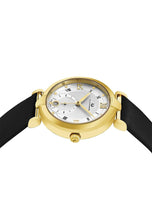 Load image into Gallery viewer, Alexander Olympias Swiss Quartz Yellow Gold Tone Stainless Steel Case Black Satin Strap Women&#39;s Watch