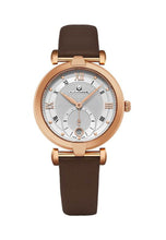 Load image into Gallery viewer, Alexander Olympias Swiss Quartz Rose Gold Tone Stainless Steel Case Brown Satin Strap Women&#39;s Watch