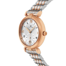 Load image into Gallery viewer, Alexander Ladies Quartz Small-second Date Watch with Rose Gold Tone Stainless Steel Case on Rose Gold Tone Stainless Steel and Stainless Steel Bracelet, Silver Dial