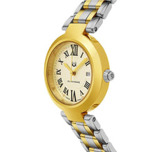 Load image into Gallery viewer, Alexander Ladies Quartz Small-second Date Watch with Yellow Gold Tone Stainless Steel Case on Yellow Gold Tone Stainless Steel and Stainless Steel Bracelet, Silver Dial