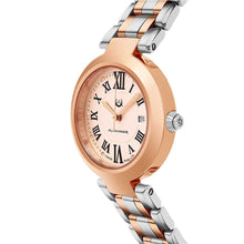 Load image into Gallery viewer, Alexander Ladies Quartz Small-second Date Watch with Rose Gold Tone Stainless Steel Case on Rose Gold Tone Stainless Steel and Stainless Steel Bracelet, Silver Dial