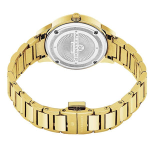 Alexander Ladies Quartz Moonphase Date Watch with Yellow Gold Tone Stainless Steel Case on Yellow Gold Tone Stainless Steel Bracelet, Silver Dial