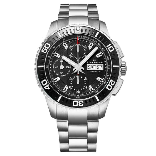 Men's Alexander 2 Genuine Leather Black Dial Watch | World of Watches