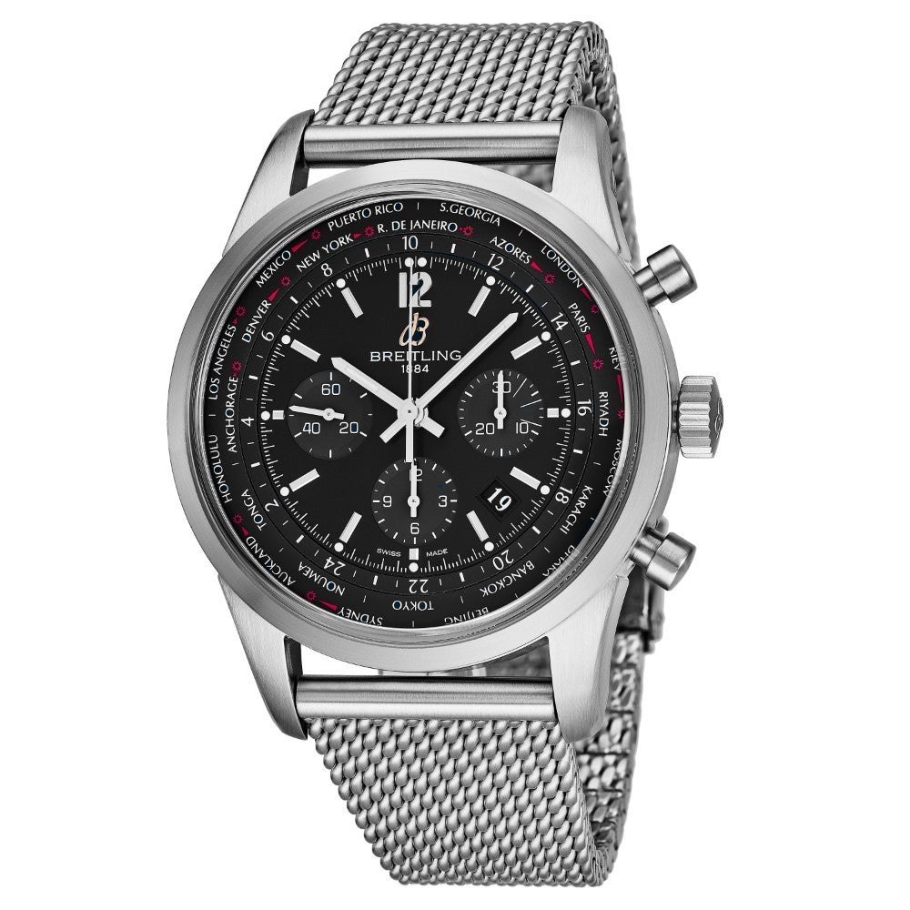 Breitling transocean stainless hot sale steel men's watch