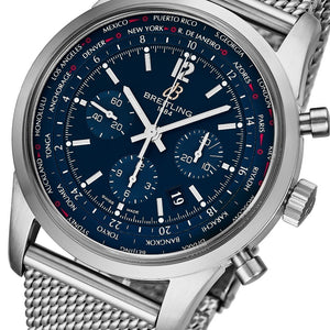 Breitling Men's TransOcean Blue Dial Unitime Chronograph Swiss Automatic Watch